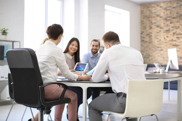 Office Employees Having Meeting Conference Room Finance Trading — Stock Photo, Image