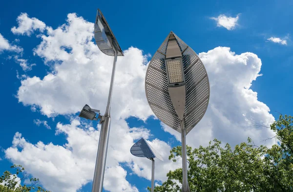 Led Fény Felhő Kék Street Szabad Hely Szöveg Led Utcai — Stock Fotó