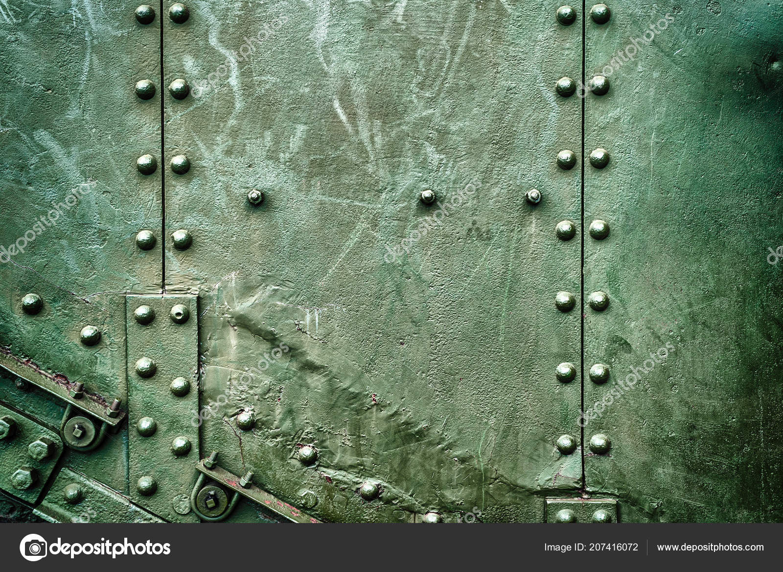 Abstract Green Industrial Metal Background Texture Bolts Rivets Old Painted  Stock Photo by ©d_duda 207416072