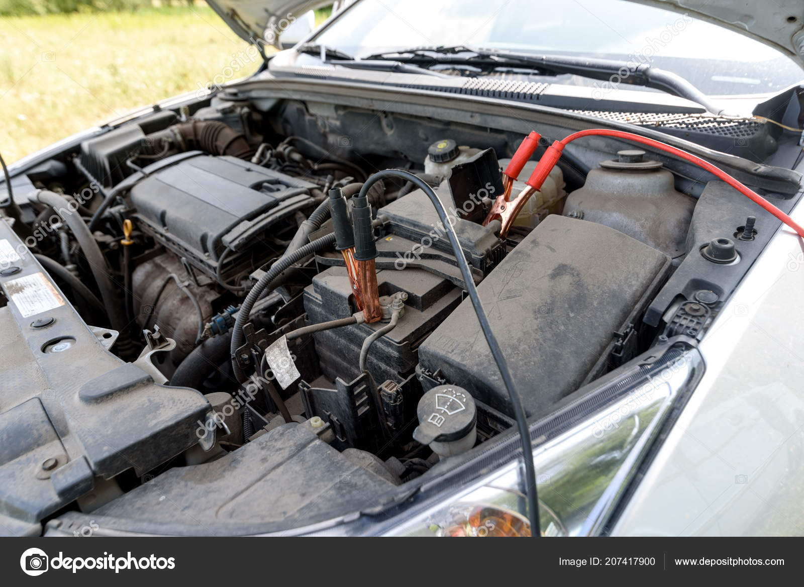 recharging car battery with jumper cables