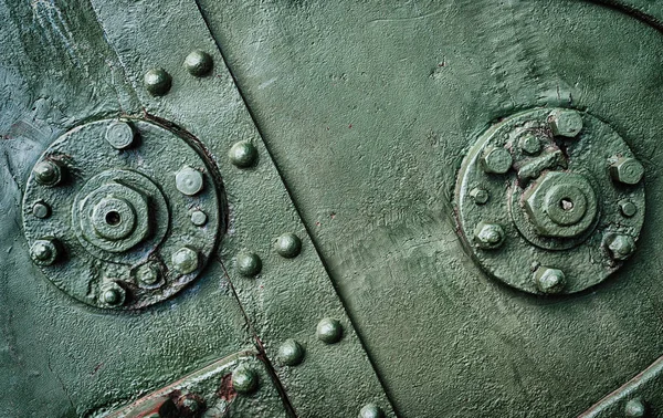Abstract Green Industrial Metal Background Texture Bolts Rivets Old Painted — Stock Photo, Image