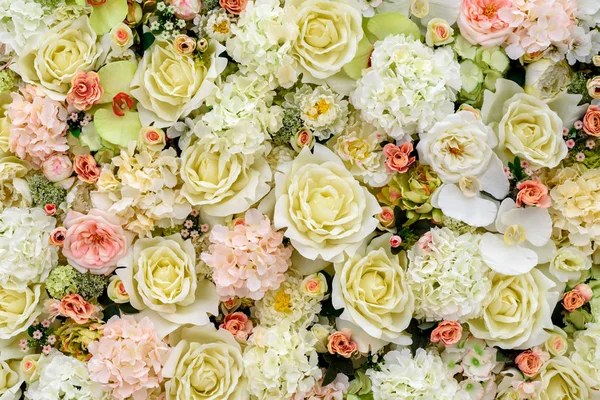 Искусственные Цветы Фон Свадебной Сцены Свободное Пространство Цветочный Фон Пространство — стоковое фото