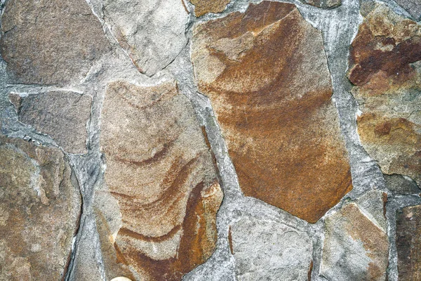 Brown stone background texture, free space. Stone tile floor paving fragment. Stone wall surface with cement — Stock Image Brown Stone Background Texture Free Space Stone Tile Floor Paving Stock Image