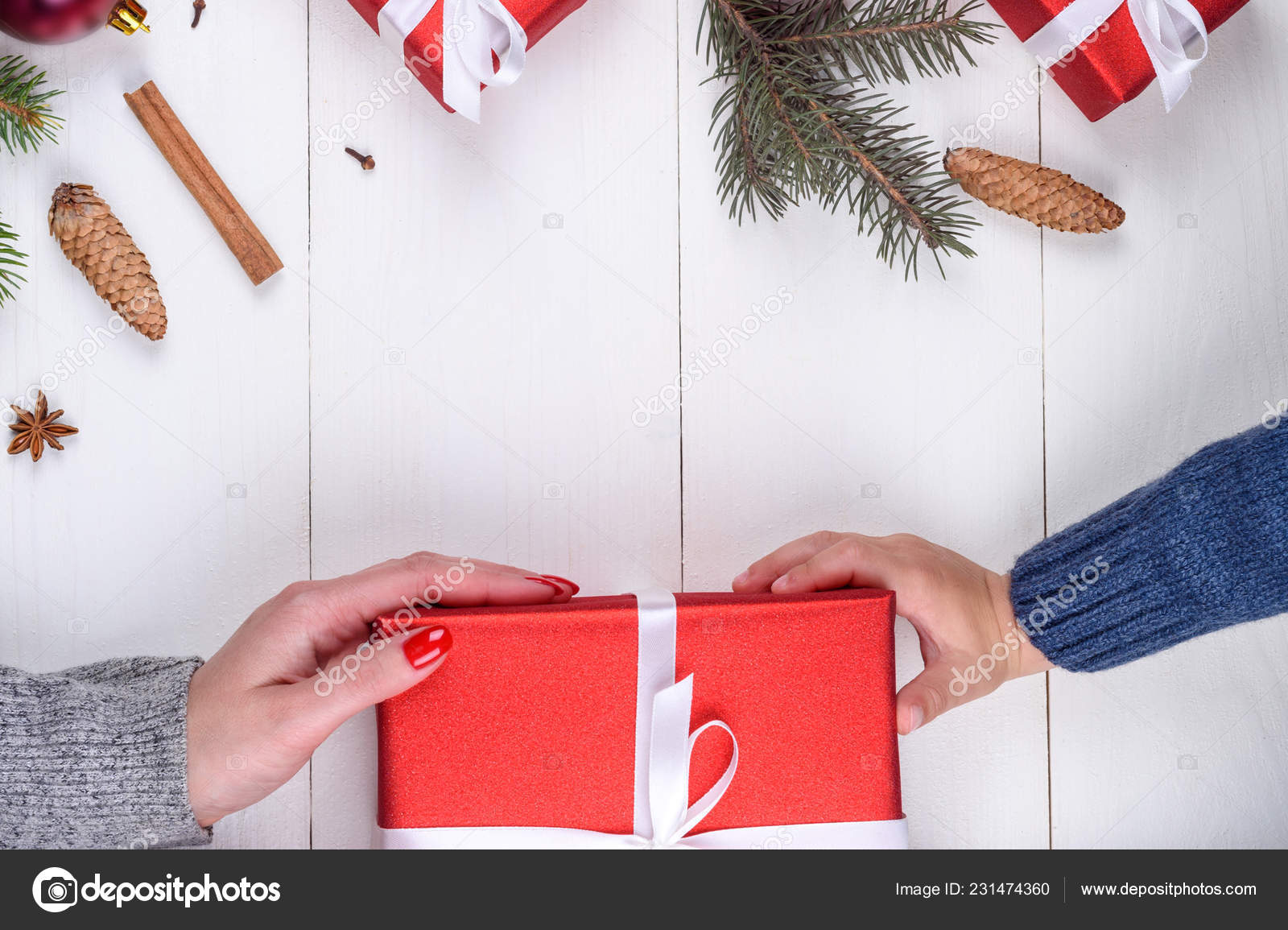 Son Giving Christmas Gift Mum Top View Holidays Present Childhood Stock Photo Image By C D Duda 231474360 Good Christmas Presents For Mum