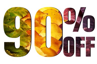 İndirimpromosyon satış afişi, reklamlarda %90 indirim. Sonbahar satış afişi 