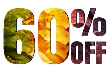 İndirimpromosyon satış afişi, reklamlarda %60 indirim. Sonbahar satış afişi 