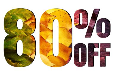 İndirimpromosyon satış afişi, reklamlarda %80 indirim. Sonbahar satış afişi 