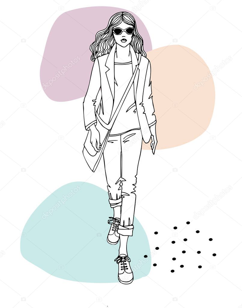 Young girl, casual style.