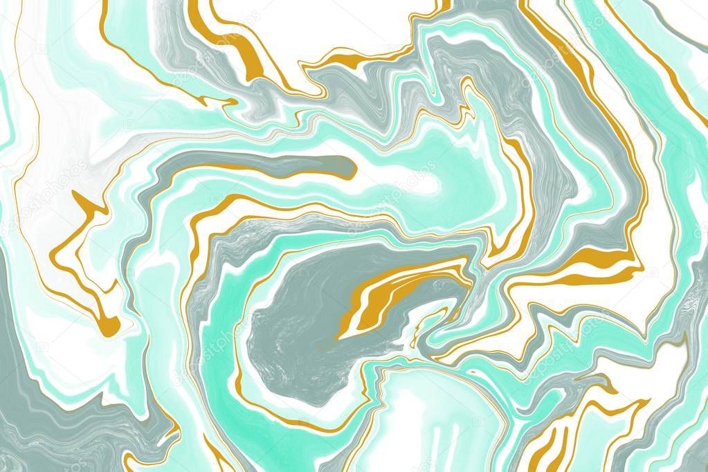 Abstract marble texture art. Digital marbling in retro style. Colorful vintage background.