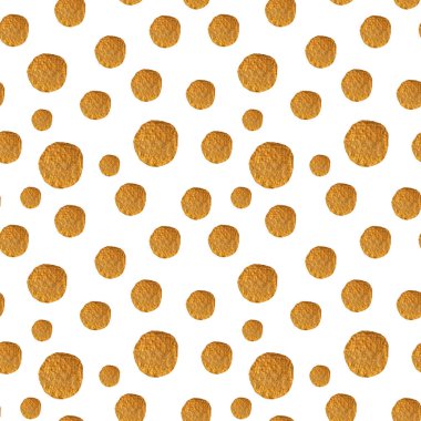 Altın elementli, soyut, pürüzsüz desen. El çizimi stili. Altın rengi puantiyeler beyaz üzerine.