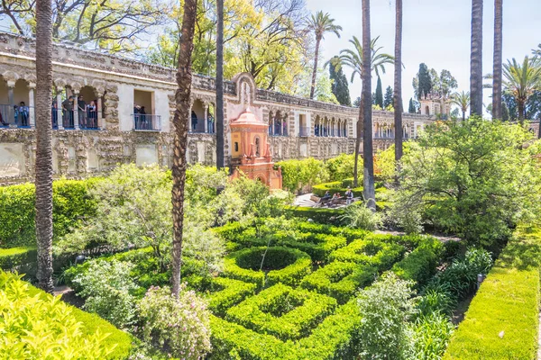 Sevilla Endülüs İspanya'da Gerçek Alcazar Bahçeleri — Stok fotoğraf