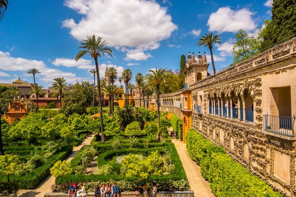 Real Jardines del Alcázar en Sevilla Andalucía España —  Fotos de Stock