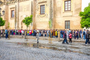 Sevilla, İspanya 8 Mayıs 2019 Santa Maria de la Sede de Sevilla Katedrali