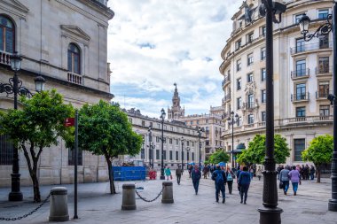 Sevilla, İspanya - 8 Mayıs 2019 Sevilla Belediye Binası, Endülüs, İspanya
