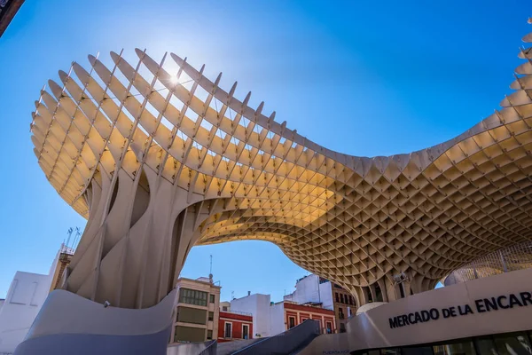 Detalles de The Metropol Parasol, Setas de Sevilla, la estructura de madera más grande del mundo —  Fotos de Stock