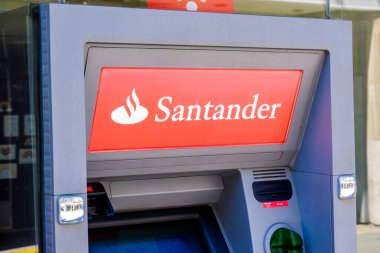 Lancaster Uk 30 Mayıs 2020 Satander Bankası Lancaster Otomatik Teller Makinesi