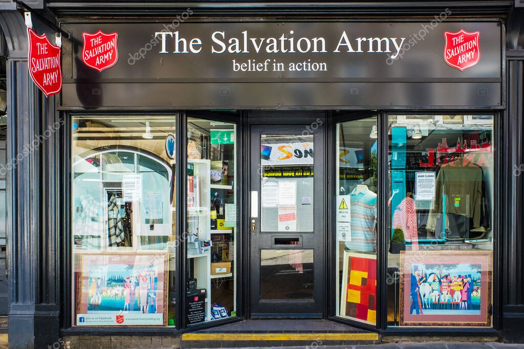 Lancaster UK 30 May 2020 The Salvation Army charity shop in Lancaster