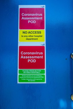 Lancaster İngiltere Mayıs 2020 Lancaster Hastanesi 'ndeki koronavirüs tespit bölümleri için imza.