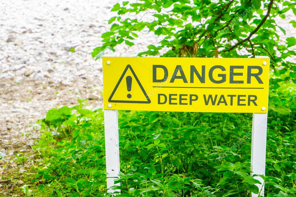 Sign to Warn People of the Danger of Deep Water Cumbria