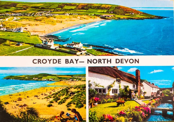 Kendal, Cumbria, İngiltere 4 Temmuz 2020 Croyde Bay Devon UK 'den Renkli Resim kartpostalı