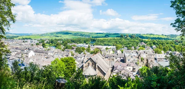 Kendal şehir merkezinin hava görüntüsü, Cumbria, İngiltere