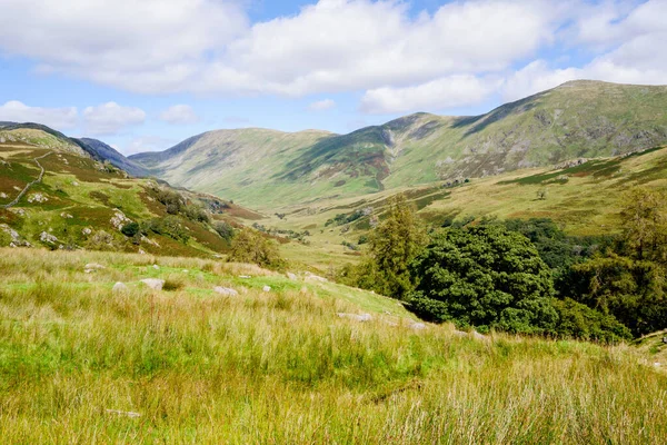 Rolling Famland Vicino Kirkstone Pass Nel Lake District Regno Unito — Foto Stock