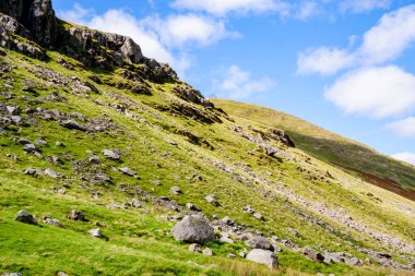 İngiltere, Lake District 'teki Kirkstone Geçidi' nde eski maden işleri.