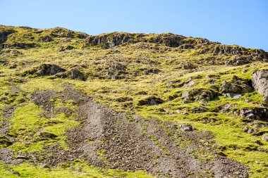 İngiltere, Lake District 'teki Kirkstone Geçidi' nde eski maden işleri.