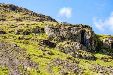 İngiltere, Lake District 'teki Kirkstone Geçidi' nde eski maden işleri.