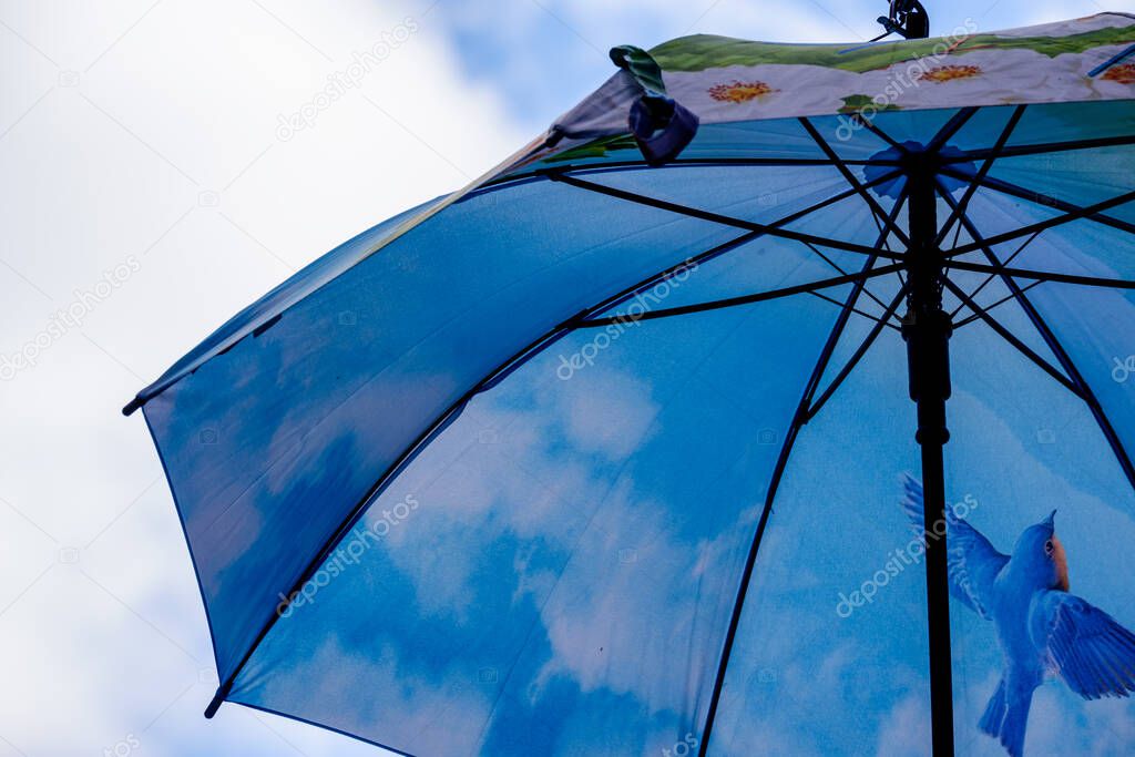 York UK 10th Sept 2020 Umbrella display at Coppergate Shopping Centre, York, North Yorkshire, England