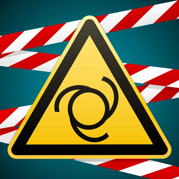 Attention Danger Démarrage Automatique Équipement Panneau Avertissement Triangle Jaune Avec — Image vectorielle