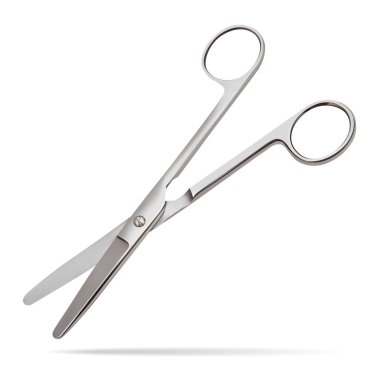 Makas menteşe ile düz künt biter küçük bir kalınlık ve yüksek yeniden üretim kapasitesi parietal plevra sahip katmanları kesmek için amaçlanan, Periton, kasları. Gerçekçi vektör çizim