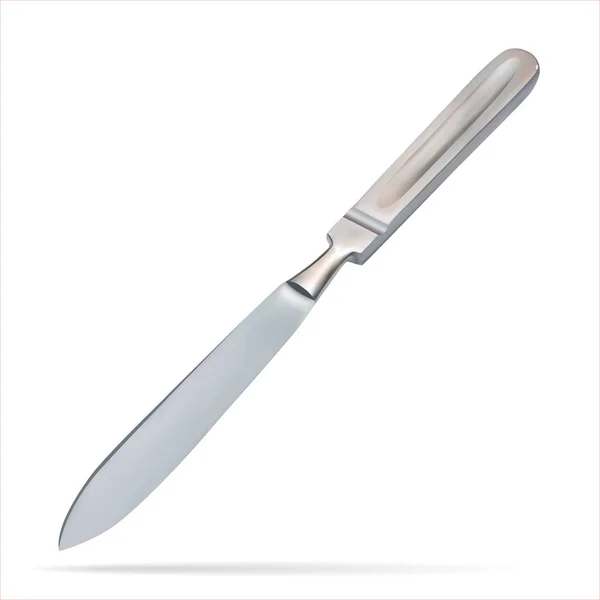 Amputation knife Liston. Surgical knife designed to separate the soft tissues of the body. Medical operation tool. Isolated realistic object on white background. Vector illustration. — Stock Vector
