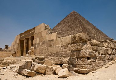 Pyramid of Cheops and entrance to tomb, Giza, Egypt clipart