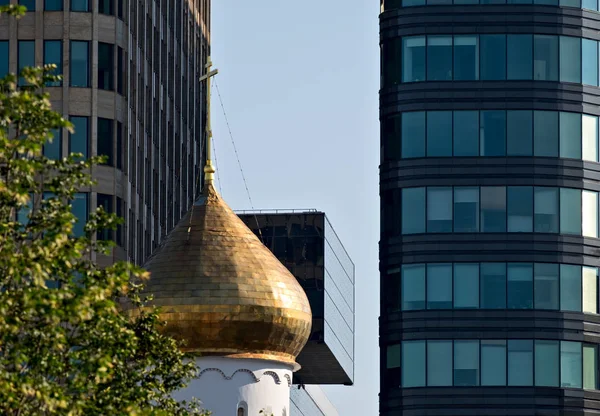 Cupola Oro Della Cattedrale San Nicola Mosca Russia — Foto Stock