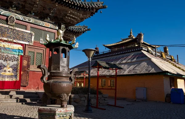 Κτίρια Της Μονής Gandantegchinlen Στο Ουλάν Μπατόρ Μογγολία — Φωτογραφία Αρχείου