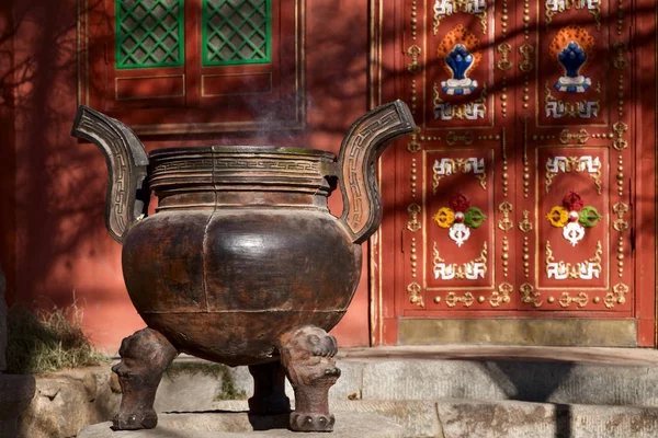 Ulan Batur Moğolistan Gandantegchinlen Manastırda Aroma Pot — Stok fotoğraf