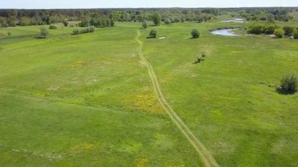 Die Ländliche Landschaft Europas Von Oben Gesehen Luftaufnahme Der Natur — Stockvideo