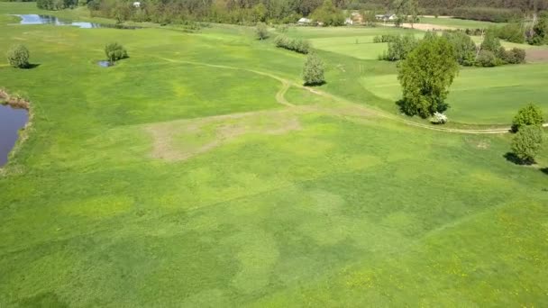 Paisagem Rural Europeia Vista Cima Fotografia Aérea Natureza Europa — Vídeo de Stock