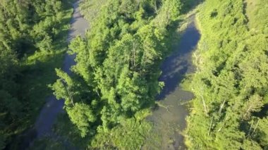Küçük, düzgün vücutlu Nehri'nin hava atış. Yukarıda da görüleceği bahar ışık küçük nehir.