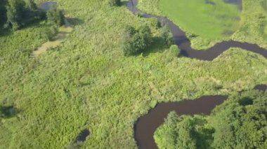 Küçük, düzgün vücutlu Nehri'nin hava atış. Yukarıda da görüleceği bahar ışık küçük nehir.