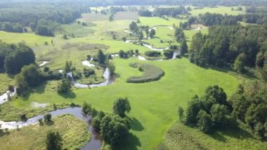Küçük, düzgün vücutlu Nehri'nin hava atış. Yukarıda da görüleceği bahar ışık küçük nehir.