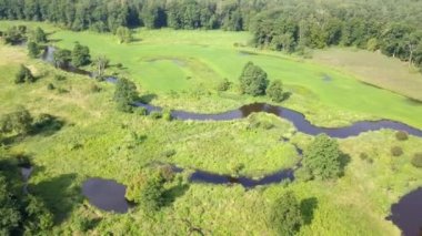 Küçük, düzgün vücutlu Nehri'nin hava atış. Yukarıda da görüleceği bahar ışık küçük nehir.