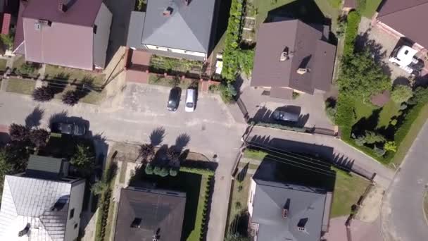Buitenwijken Van Bovenaf Gezien Luchtfoto Beeldmateriaal Van Stadje Europa — Stockvideo