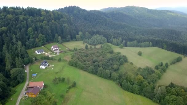 Yeşil Tepeler Vadiler Güzel Hava Atış Bieszczady Dağlar Yukarıda Görüleceği — Stok video