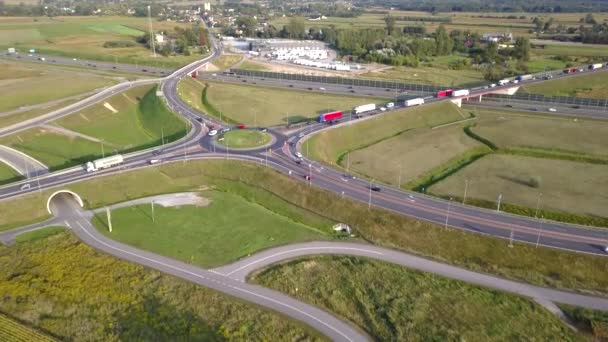 Autostrada Europea Vista Dall Alto Drone Colpo Autostrada — Video Stock