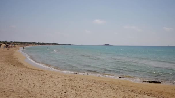 Güzel Kumlu Plaj Sicilya Talya — Stok video
