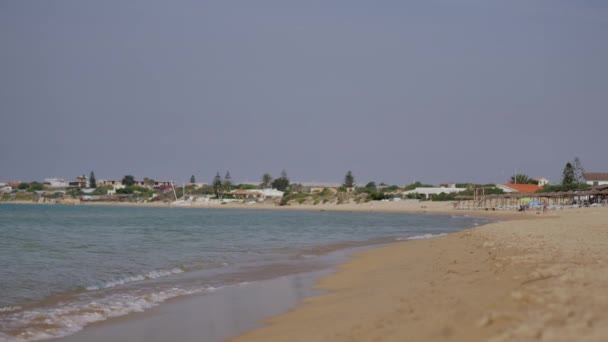 Vackra Sandiga Stranden Sicilien Italien — Stockvideo