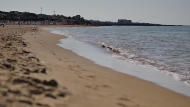 Pięknej Plaży Piaszczystej Sycylia Włochy — Wideo stockowe