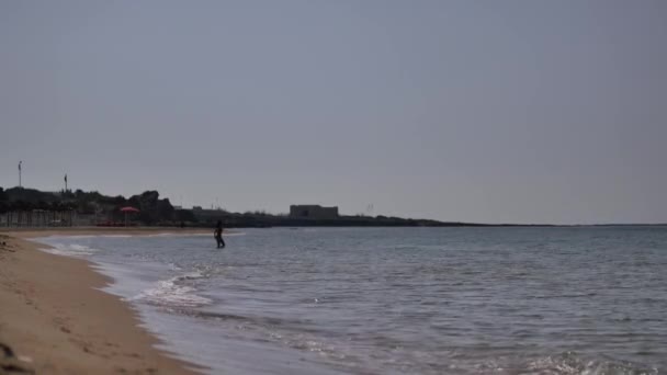 Beautiful Sandy Beach Sicily Italy — Stock Video